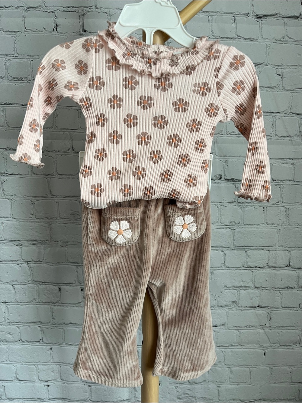 ⭐️⭐️ PICK 5 / $20 Girls Floral Ribbed Top and Flower Pocket Pants Set